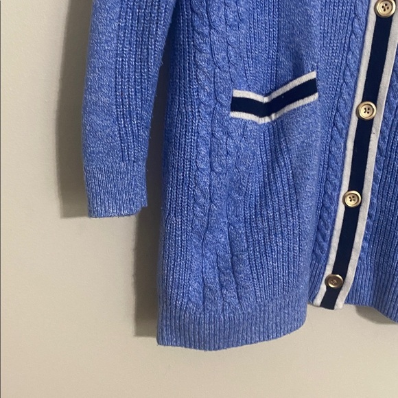 Vintage Talbots Blue Knit Cardigan women L school-boy Y2K retro casual cozy fall - Picture 4 of 7